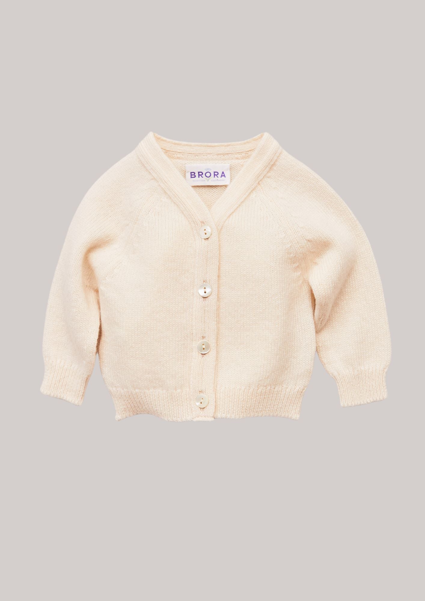 Brora Baby Cashmere Cardigan-Winter White