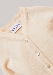 Brora Baby Cashmere Cardigan-Winter White