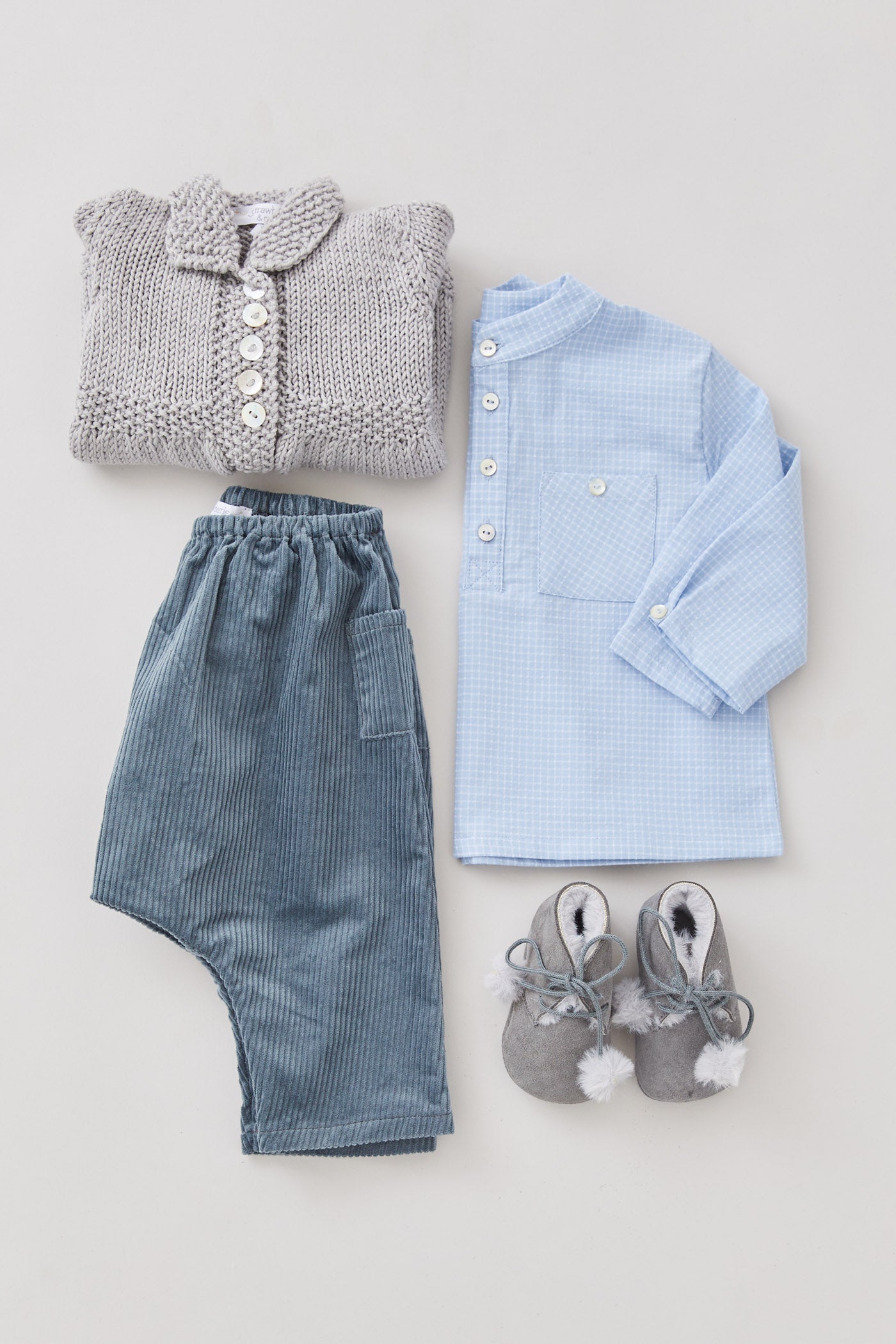 Corduroy Apple Trousers in Storm Cloud - Designed by Ingrid Lewis - Strawberries & Cream