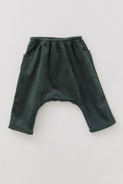 Dark Green Corduroy Apple Trousers - Designed by Ingrid Lewis - Strawberries & Cream