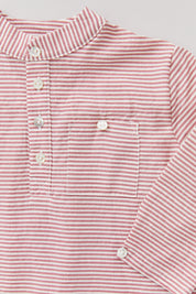 Apple Shirt in Red White Stripes - Designed by Ingrid Lewis - Strawberries & Cream