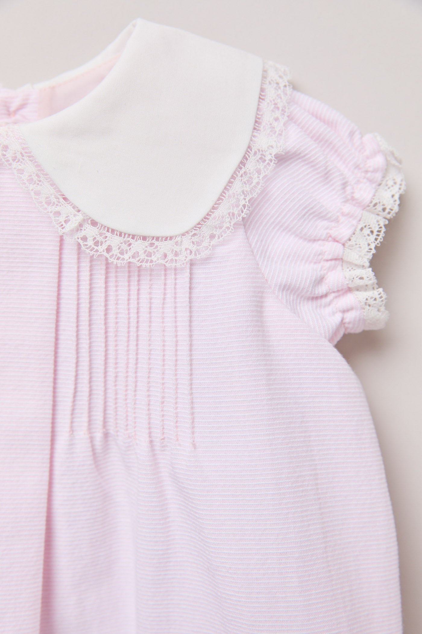 Baby Bubble Dress  Plain Pink Stripes - Designed by Ingrid Lewis - Strawberries & Cream