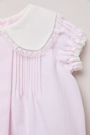 Baby Bubble Dress  Plain Pink Stripes - Designed by Ingrid Lewis - Strawberries & Cream