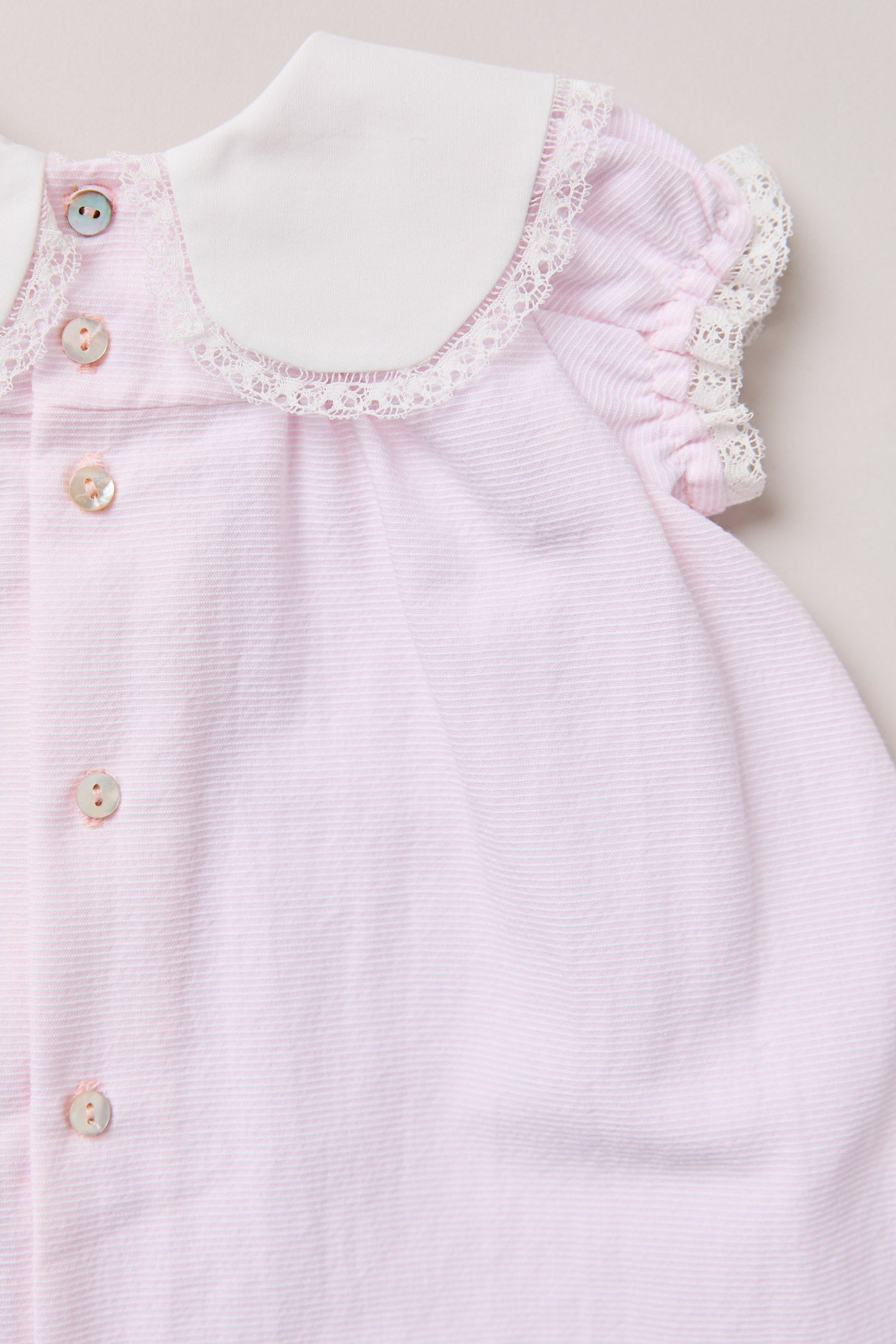 Baby Bubble Dress  Plain Pink Stripes - Designed by Ingrid Lewis - Strawberries & Cream