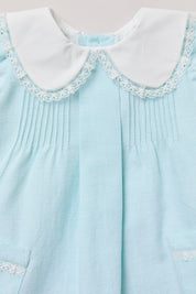 Baby Bubble Dress in Plain Blue Stripes - Designed by Ingrid Lewis - Strawberries & Cream