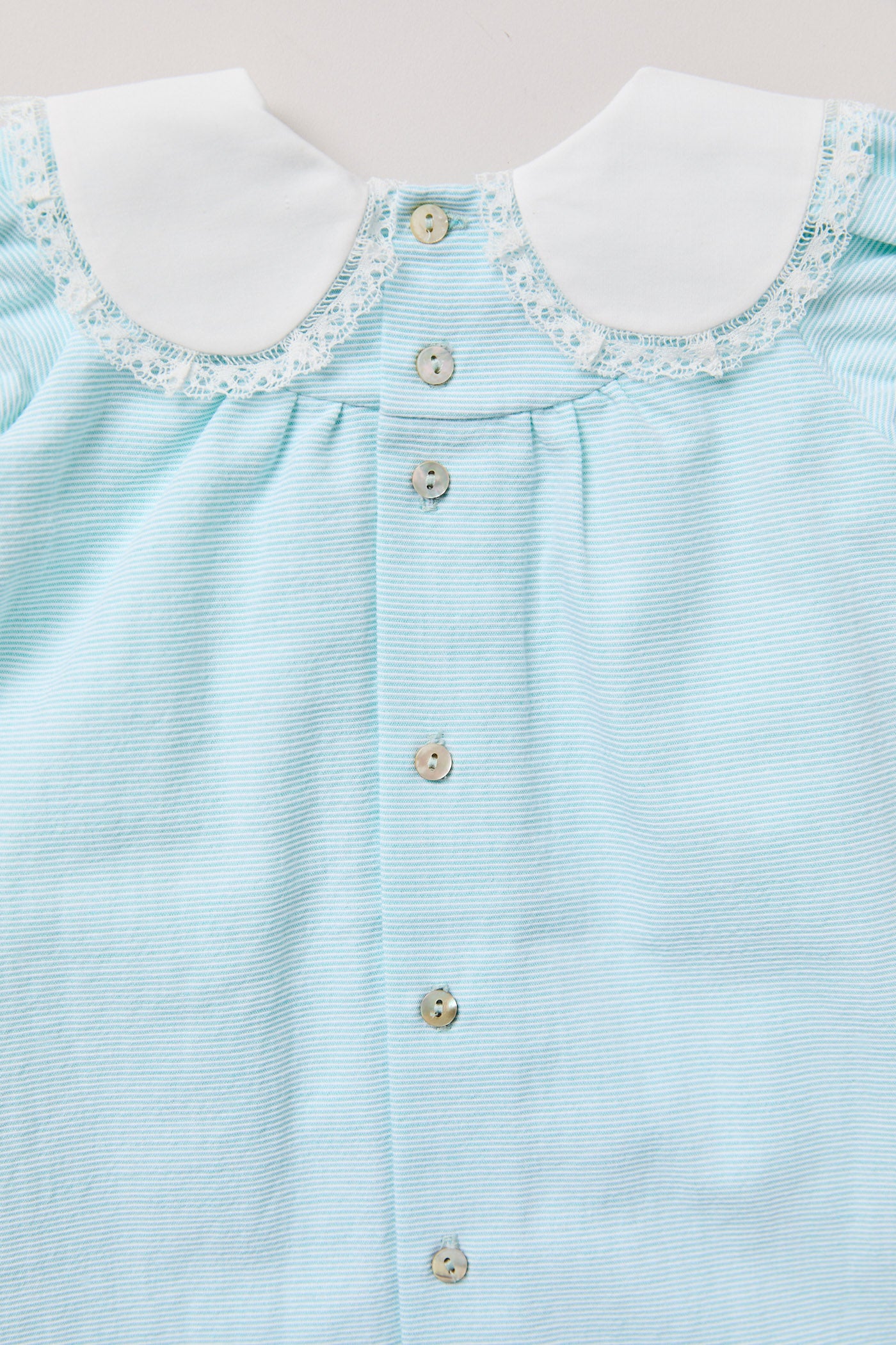 Baby Bubble Dress in Plain Blue Stripes - Designed by Ingrid Lewis - Strawberries & Cream