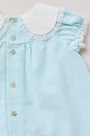 Baby Bubble Dress in Plain Blue Stripes - Designed by Ingrid Lewis - Strawberries & Cream
