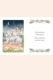 Bedtime Book for Bump - Strawberries & Cream - Ingrid Lewis - Designer 
Illustration of two foxes with a moonlit sky and nature elements.