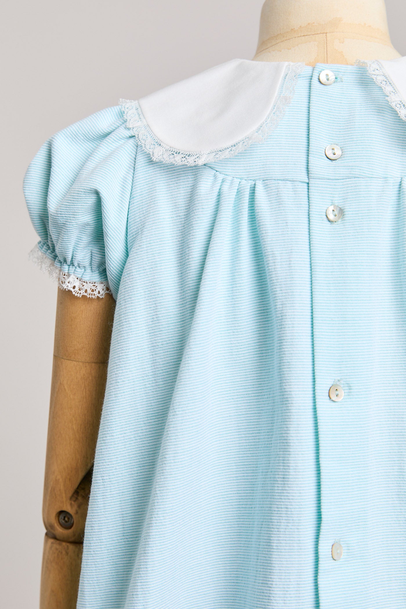 Bubble Dress Plain Blue Stripes - Designed by Ingrid Lewis - Strawberries & Cream