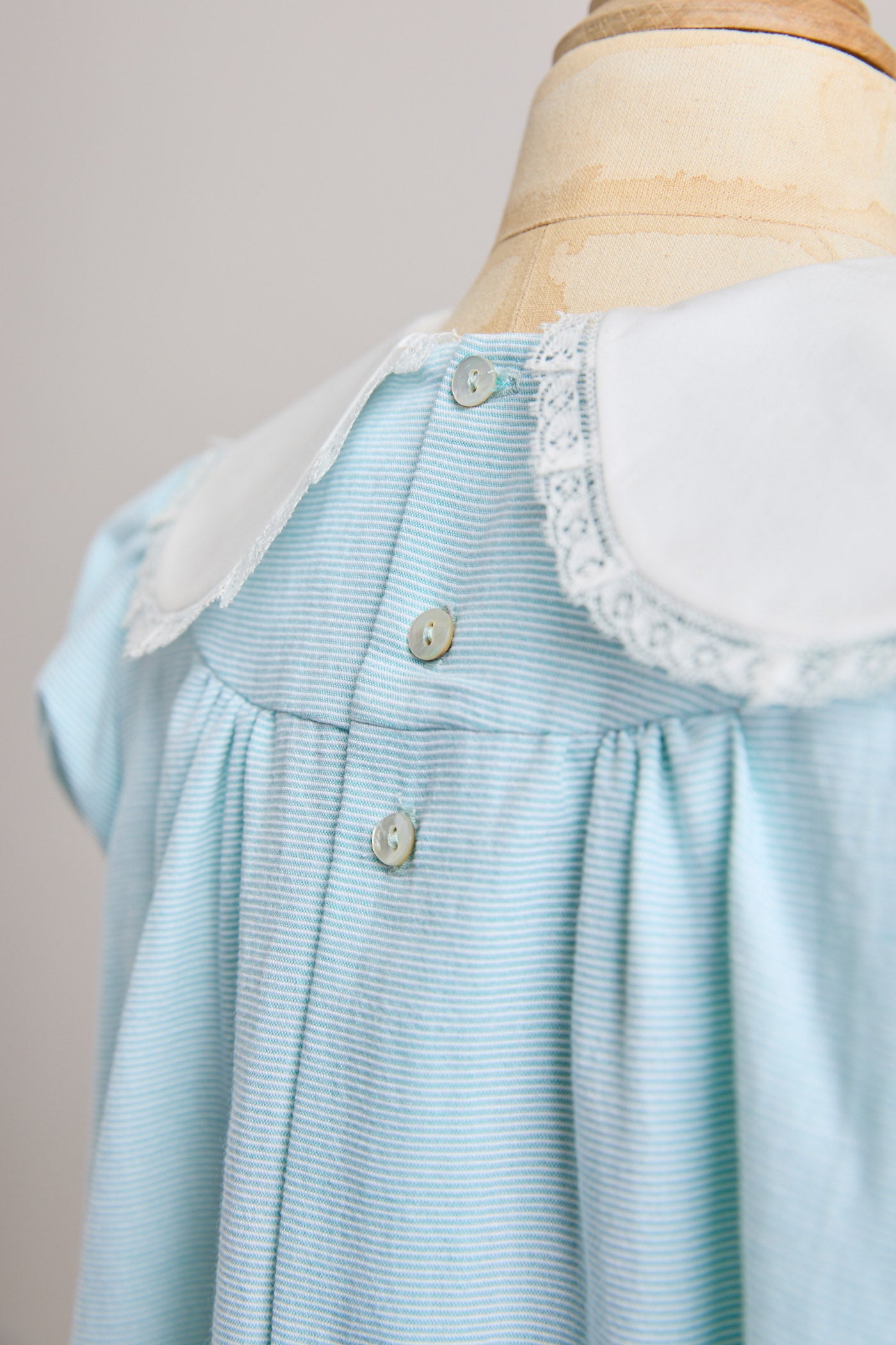 Bubble Dress Plain Blue Stripes - Designed by Ingrid Lewis - Strawberries & Cream