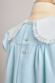 Bubble Dress Plain Blue Stripes - Designed by Ingrid Lewis - Strawberries & Cream