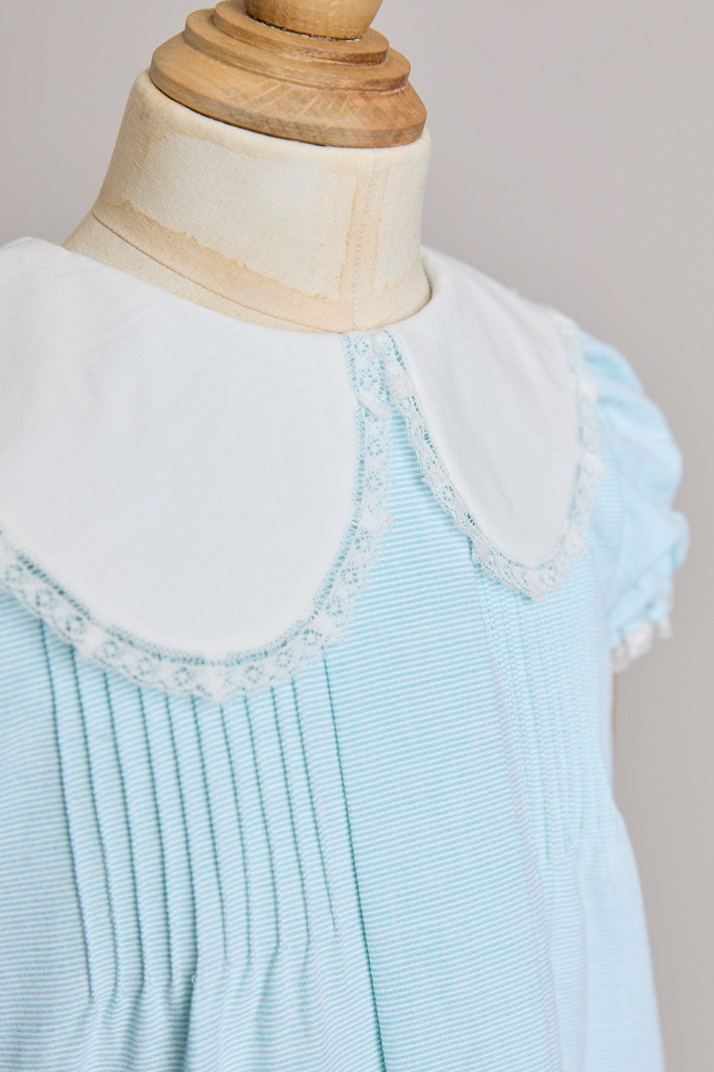 Bubble Dress Plain Blue Stripes - Designed by Ingrid Lewis - Strawberries & Cream