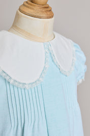 Bubble Dress Plain Blue Stripes - Designed by Ingrid Lewis - Strawberries & Cream