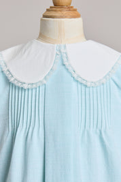 Bubble Dress Plain Blue Stripes - Designed by Ingrid Lewis - Strawberries & Cream