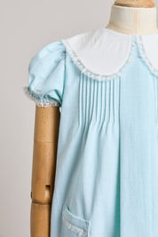 Bubble Dress Plain Blue Stripes - Designed by Ingrid Lewis - Strawberries & Cream