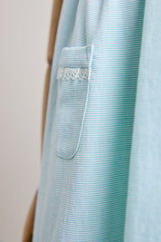Bubble Dress Plain Blue Stripes - Designed by Ingrid Lewis - Strawberries & Cream