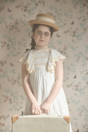 Butterfly Dress  Blue Stripes - Designed by Ingrid Lewis - Strawberries & Cream