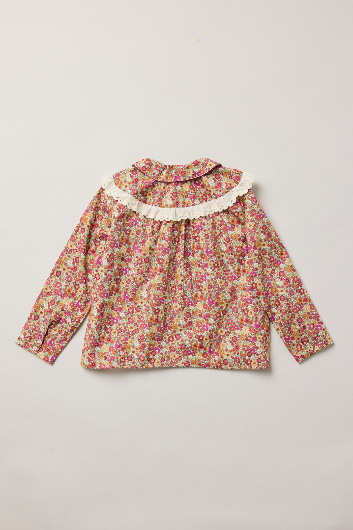 Cranberry Blouse Retro Florets - Designed by Ingrid Lewis - Strawberries & Cream