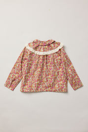 Cranberry Blouse Retro Florets - Designed by Ingrid Lewis - Strawberries & Cream