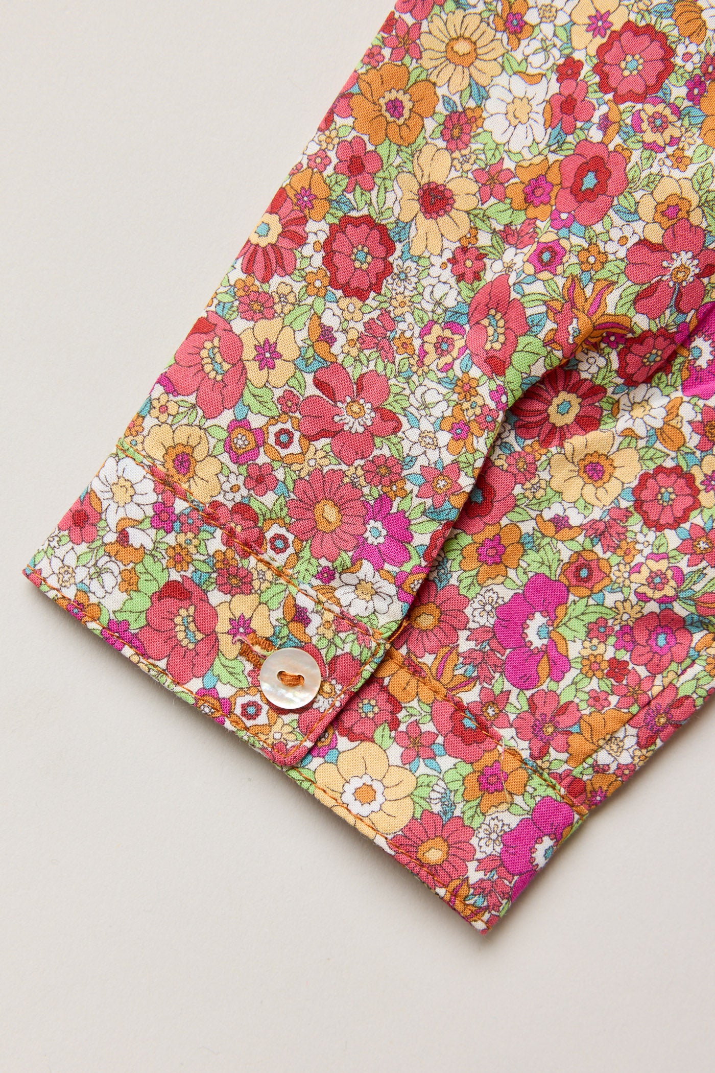 Cranberry Blouse Retro Florets - Designed by Ingrid Lewis - Strawberries & Cream