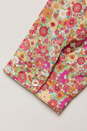 Cranberry Blouse Retro Florets - Designed by Ingrid Lewis - Strawberries & Cream