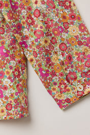 Cranberry Blouse Retro Florets - Designed by Ingrid Lewis - Strawberries & Cream