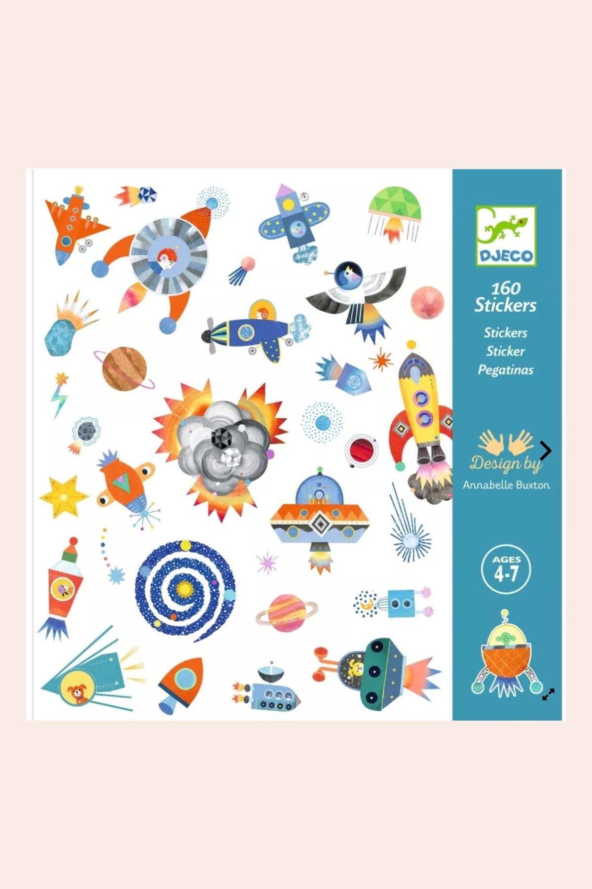 Djeco - 160 Stickers - Interstellar - Strawberries & Cream