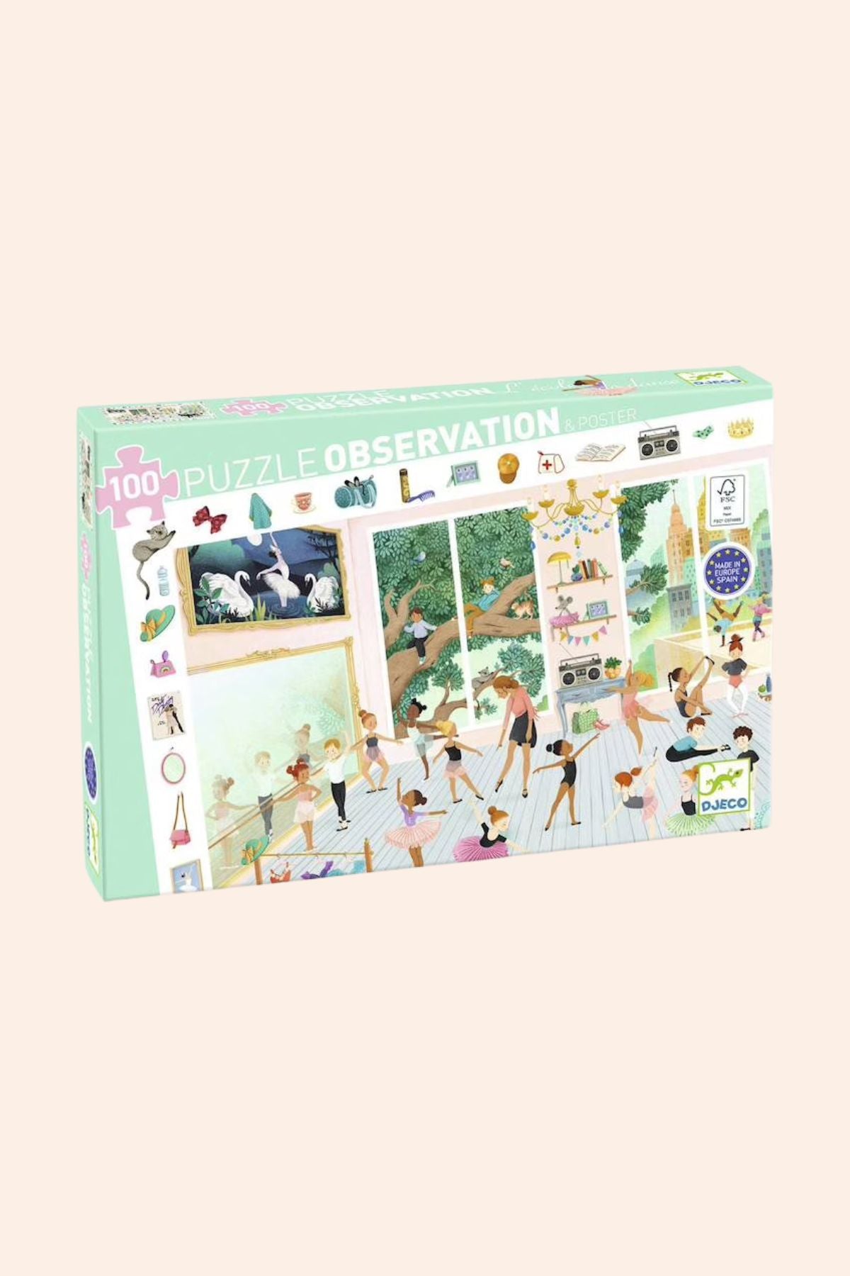 Djeco 100pcs, Puzzle Observation & Poster The Dance School