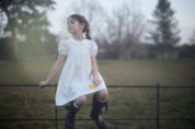 Eloise Dress in Blue Petit Rose - Designed by Ingrid Lewis - Strawberries & Cream