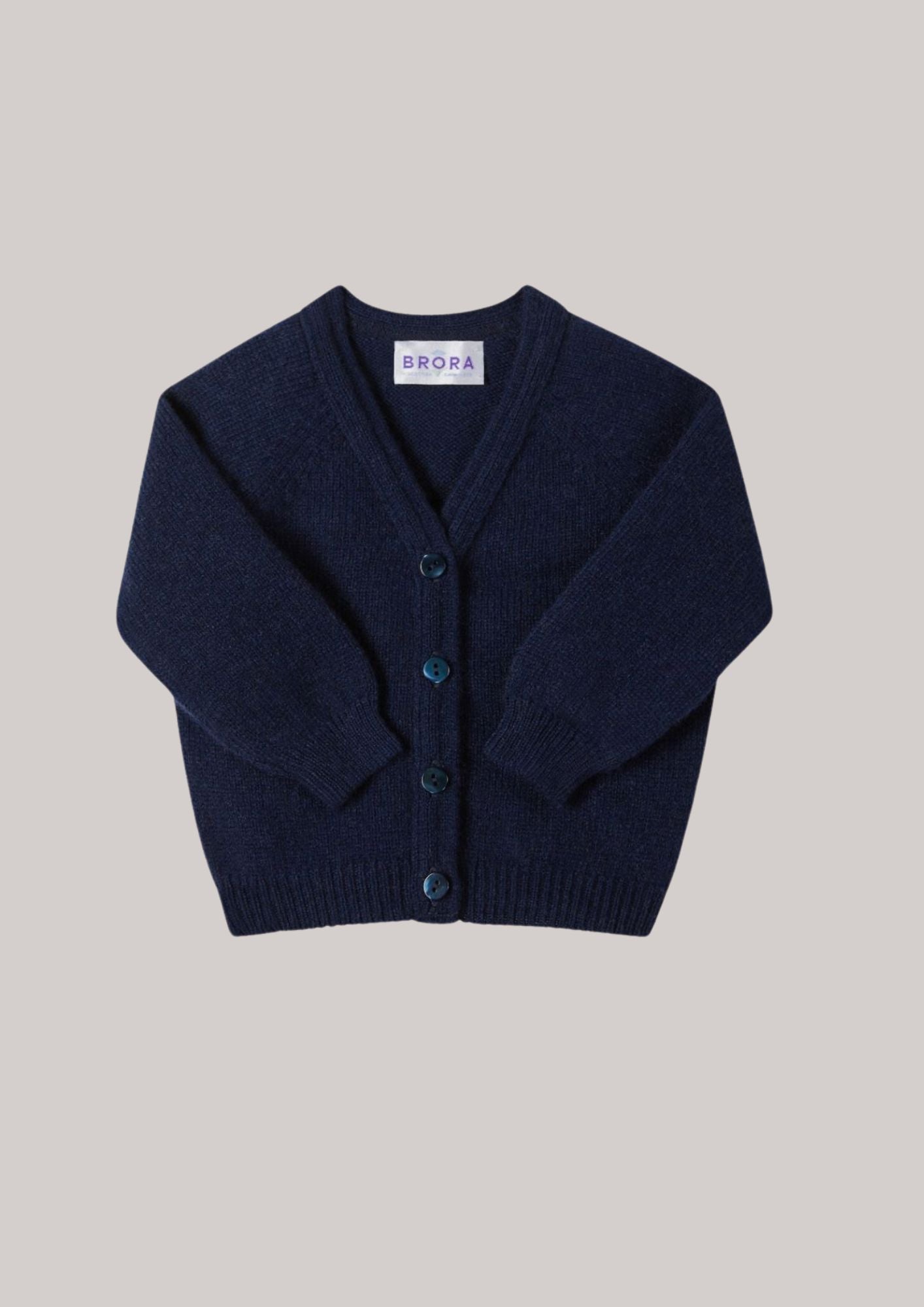 Brora -Baby Cashmere Cardigan Navy -Strawberries Cream-luxury