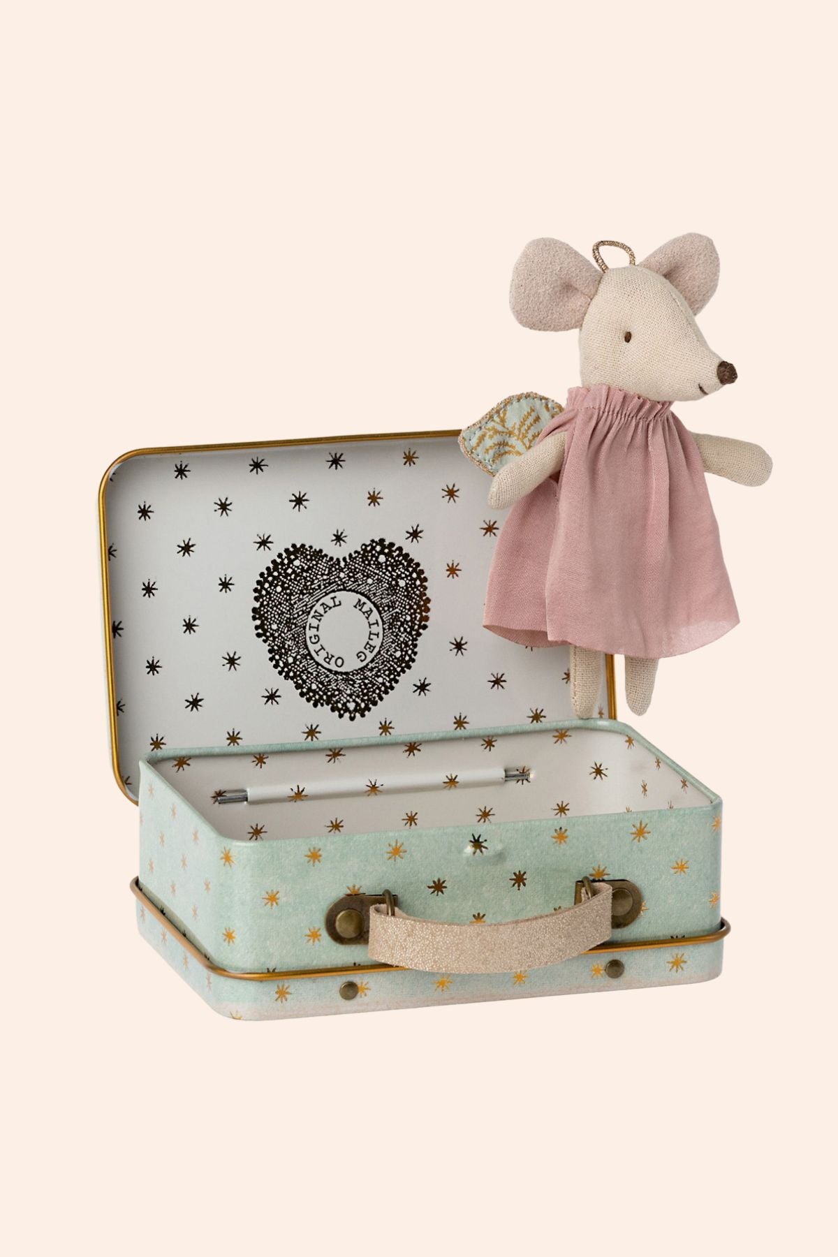 Maileg - Angel Mouse In Suitcase - Strawberries & Cream