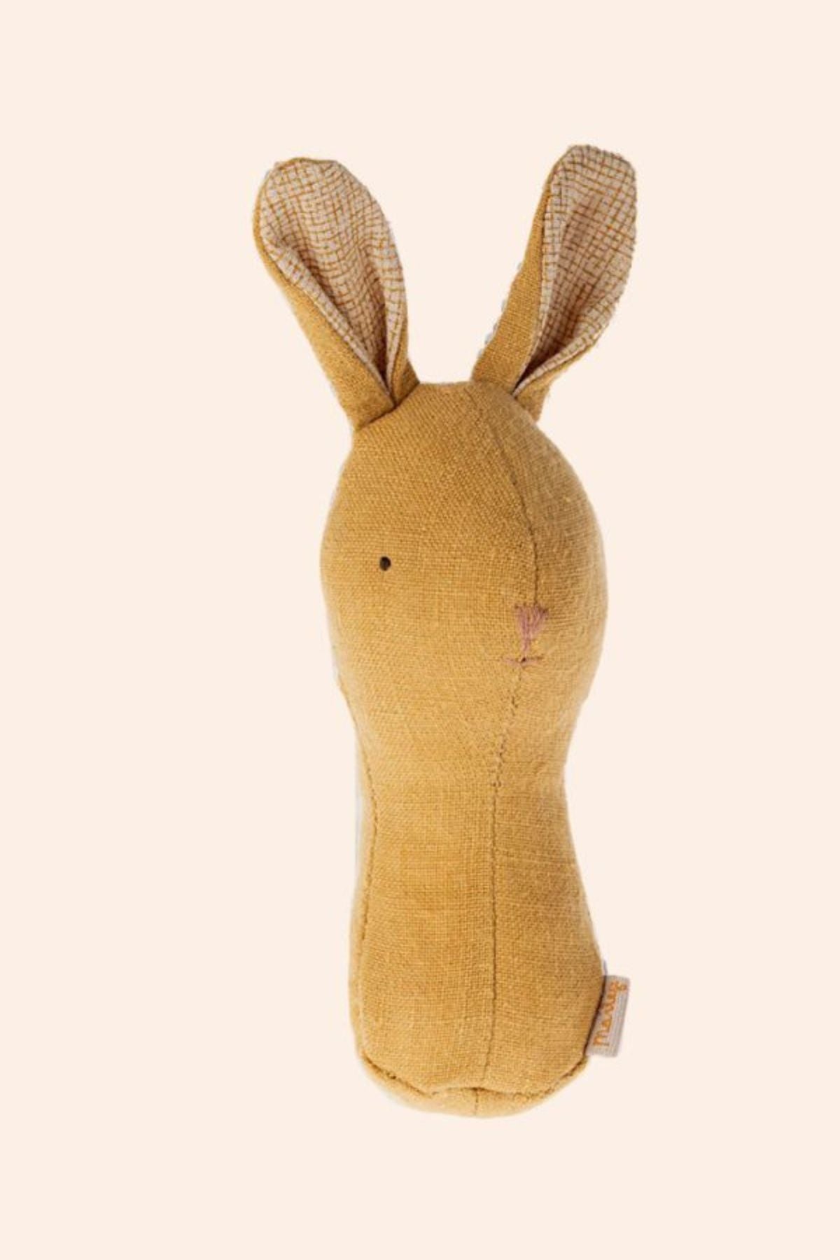Maileg - Lullaby Friends - Bunny Rattle - Dusty Yellow - Strawberries & Cream