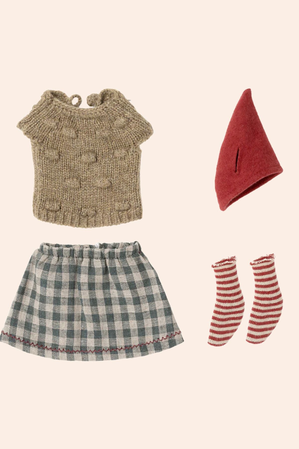 Maileg - Medium Mouse - Christmas Clothes - Girl