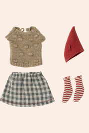 Maileg - Medium Mouse - Christmas Clothes - Girl