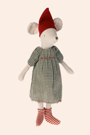 Maileg - Medium Mouse - Christmas Clothes - Girl