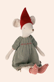 Maileg - Medium Mouse - Christmas Clothes - Girl