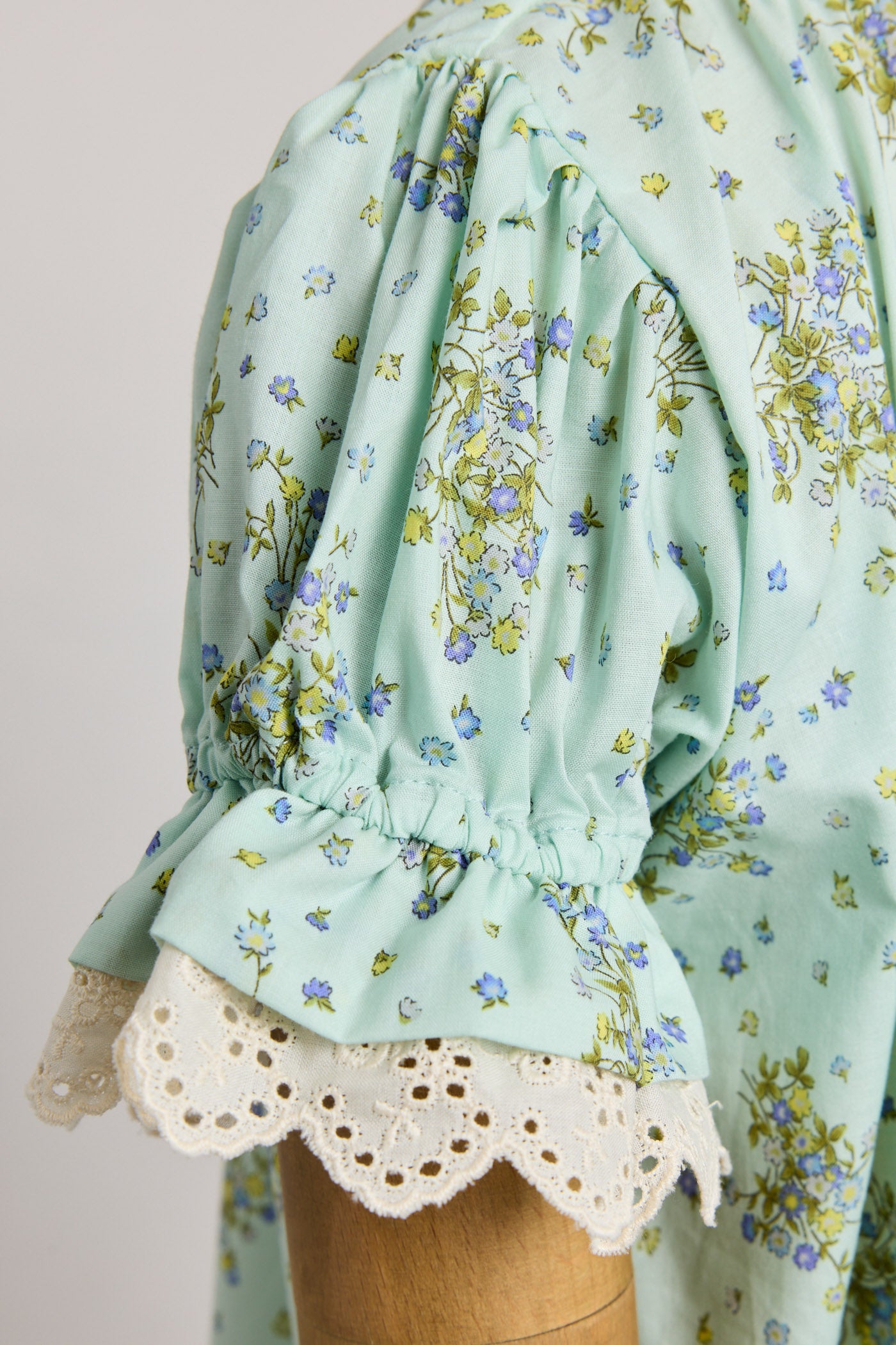Moon Night Dress In Mint Wild Flowers - Designed by Ingrid Lewis - Strawberries & Cream