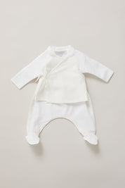 Baby Kimono Set In Pearly White