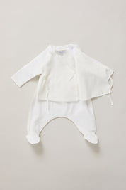 Baby Kimono Set In Pearly White