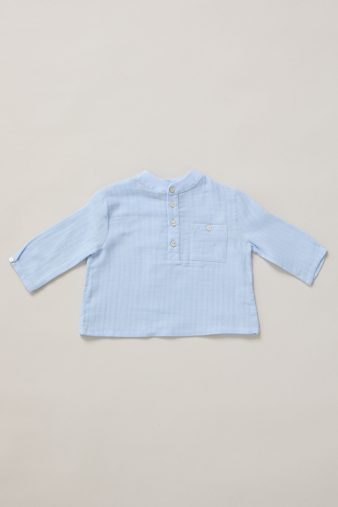 Apple Shirt in Pale Blue Stripes