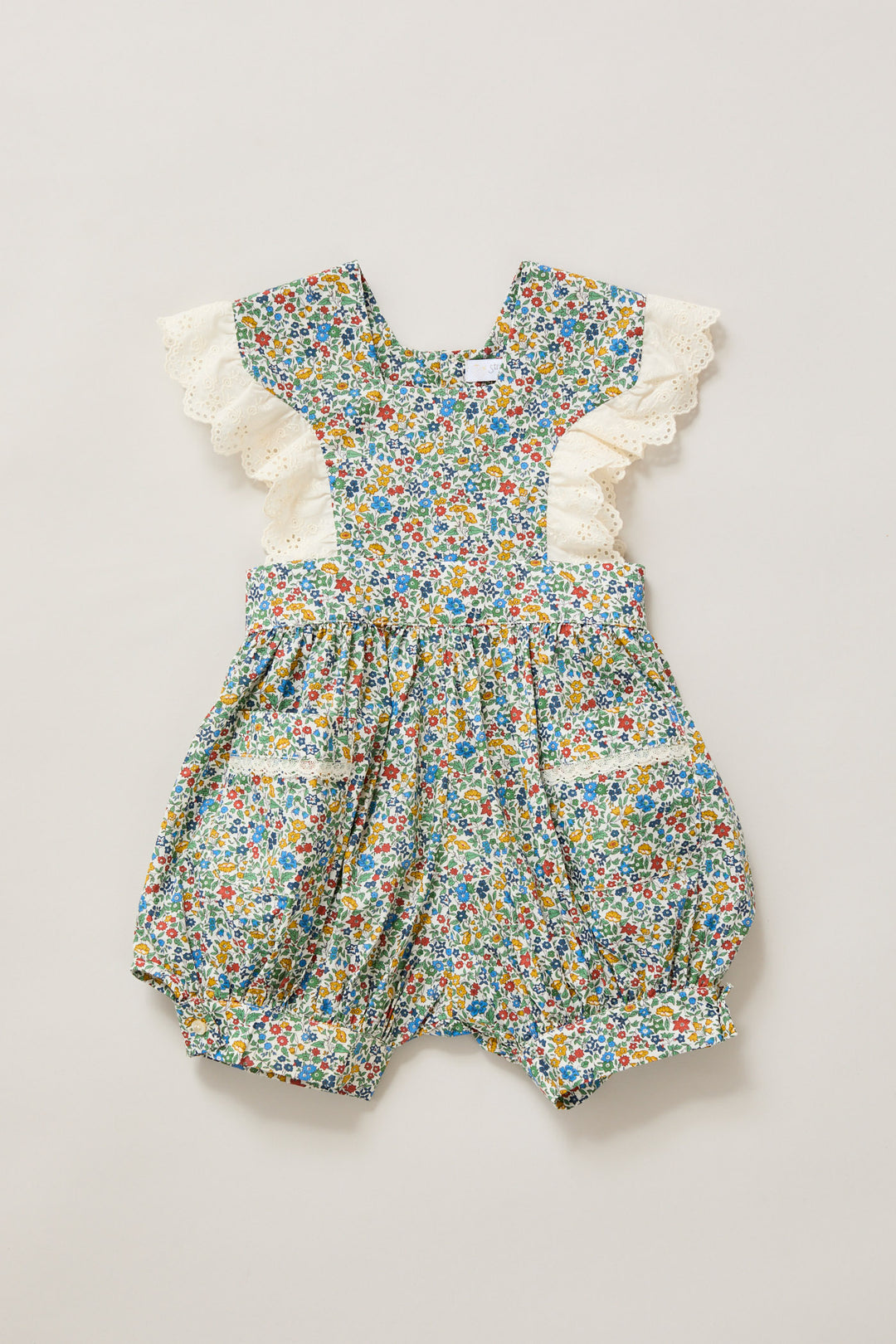 Baby Muffin Romper in Mustard Bluebell Liberty Print
