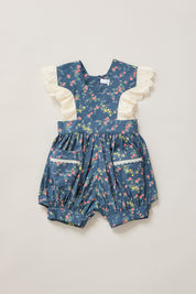 Baby Muffin Romper in Blue Rose Garden