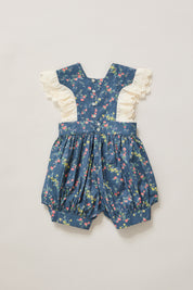 Baby Muffin Romper in Blue Rose Garden