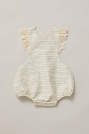 Lace Pinafore in Black & Cream Stripes