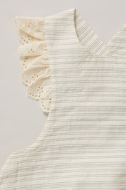 Lace Pinafore in Black & Cream Stripes