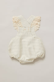 Lace Pinafore in Black & Cream Stripes