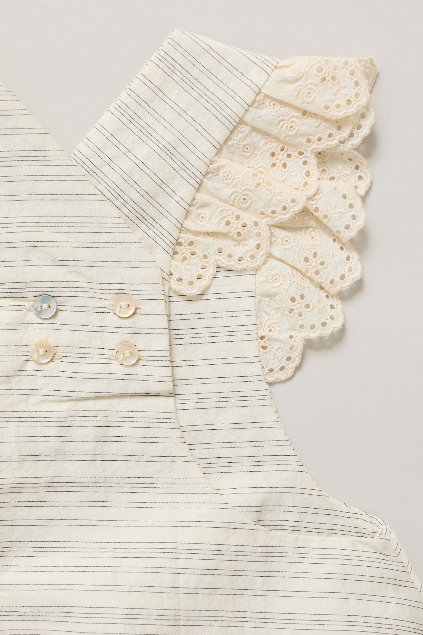 Lace Pinafore in Black & Cream Stripes