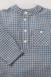 Apple Shirt - Grey-Blue Check