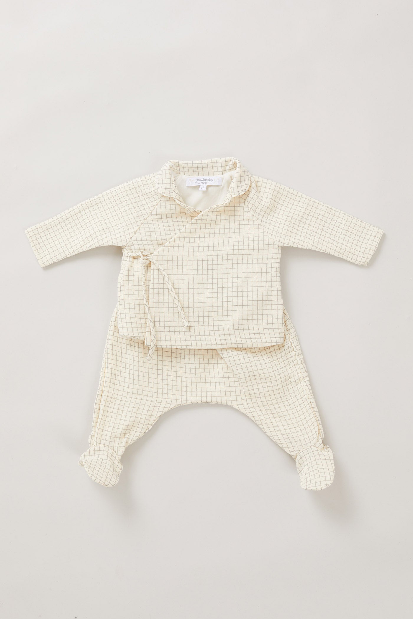 Kimono Set In Cream Check