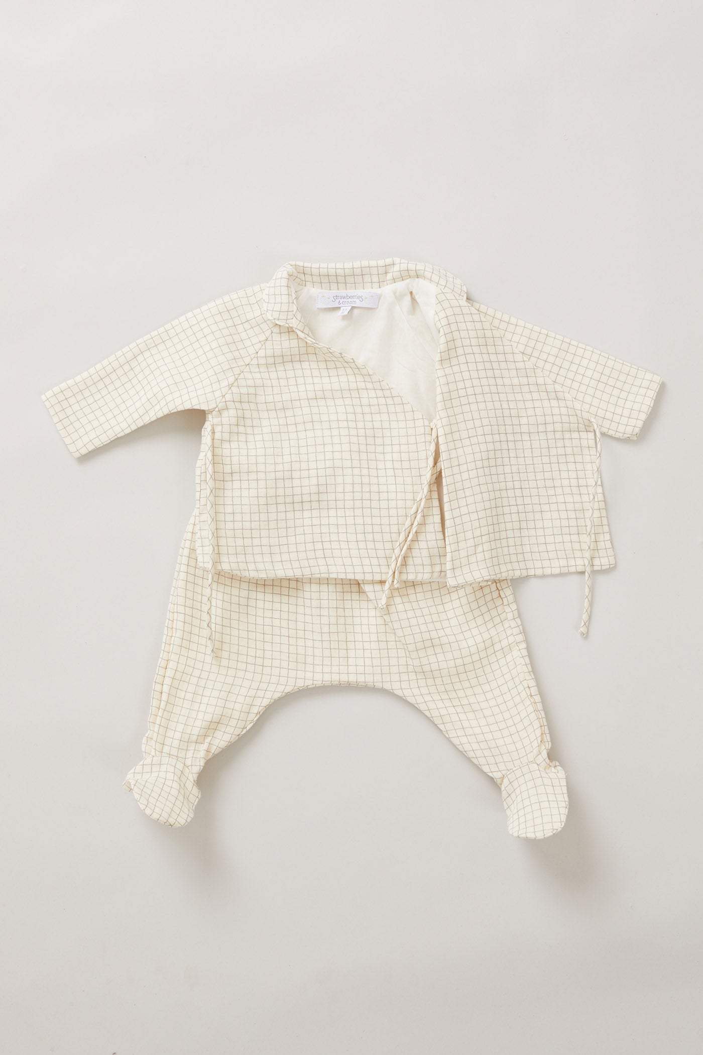 Kimono Set In Cream Check